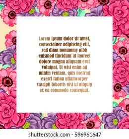 Invitation with floral background