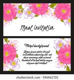 Invitation with floral background