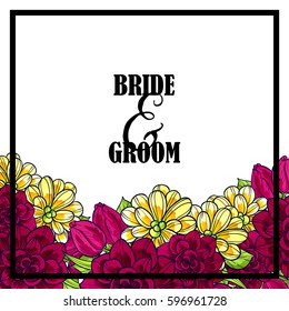 Invitation with floral background