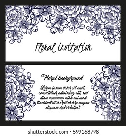 Invitation with floral background