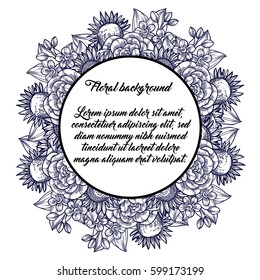 Invitation with floral background