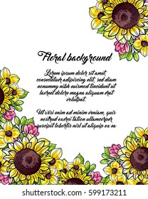 Invitation with floral background