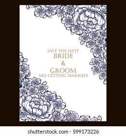 Invitation with floral background