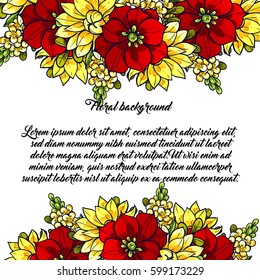 Invitation with floral background