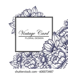 Invitation with floral background