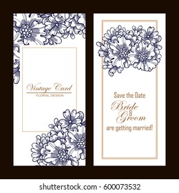 Invitation with floral background