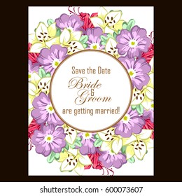 Invitation with floral background