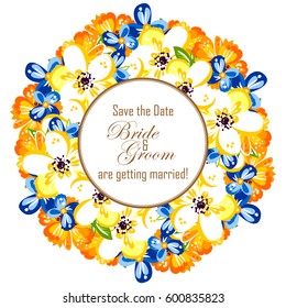 Invitation with floral background