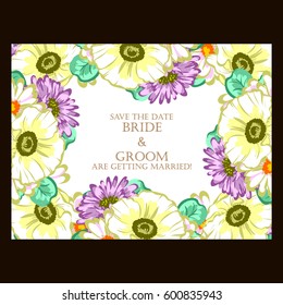 Invitation with floral background