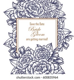 Invitation with floral background
