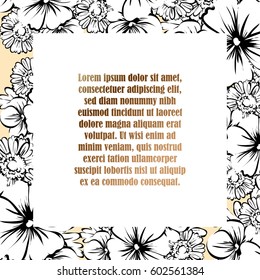 Invitation with floral background