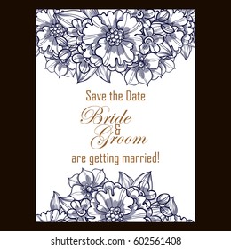 Invitation with floral background