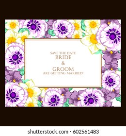 Invitation with floral background