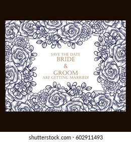 Invitation with floral background