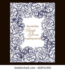 Invitation with floral background
