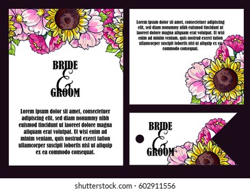 Invitation with floral background