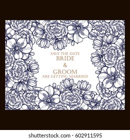 Invitation with floral background