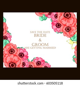 Invitation with floral background
