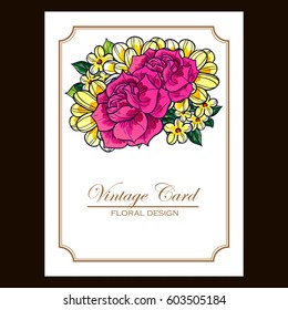 Invitation with floral background