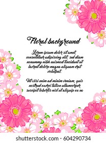 Invitation with floral background