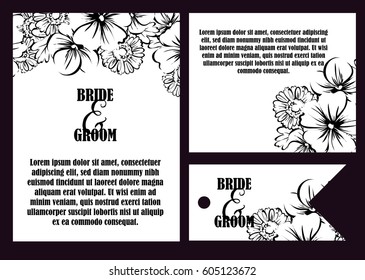 Invitation with floral background