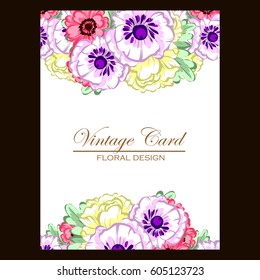 Invitation with floral background