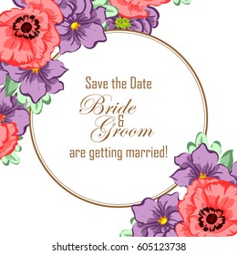 Invitation with floral background