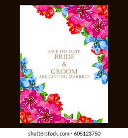 Invitation with floral background