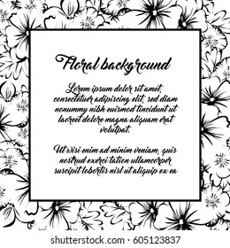 Invitation with floral background
