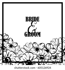 Invitation with floral background
