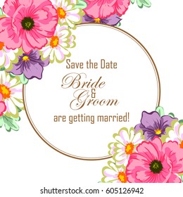 Invitation with floral background