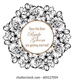 Invitation with floral background
