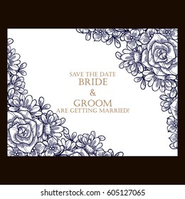 Invitation with floral background