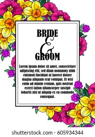 Invitation with floral background