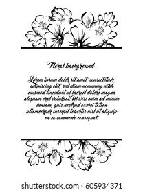 Invitation with floral background