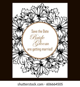 Invitation with floral background
