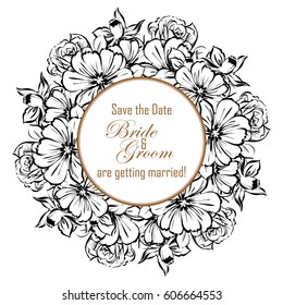 Invitation with floral background