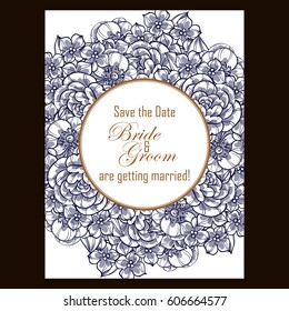 Invitation with floral background