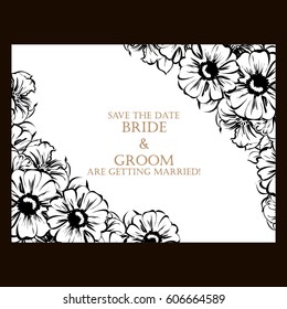 Invitation with floral background