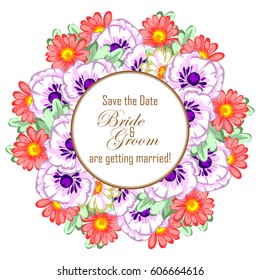 Invitation with floral background