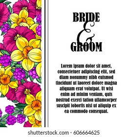 Invitation with floral background
