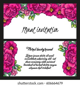 Invitation with floral background