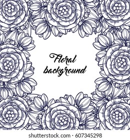 Invitation with floral background