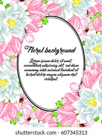 Invitation with floral background