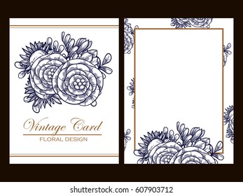 Invitation with floral background