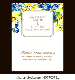 Invitation with floral background