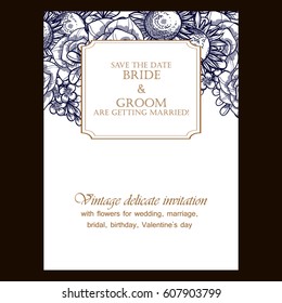 Invitation with floral background