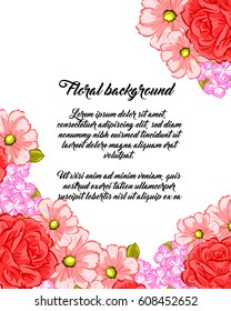 Invitation with floral background