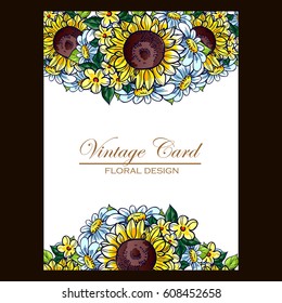 Invitation with floral background