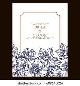 Invitation with floral background